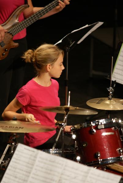 Tauranga Girls' College Big Band drummer Tessa Adams